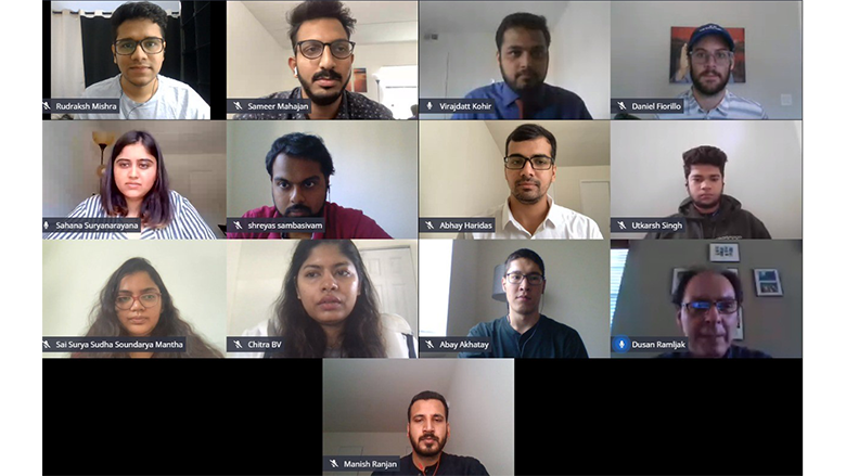 Screenshot of a Zoom meeting from the Google Developer Student Club introductory call