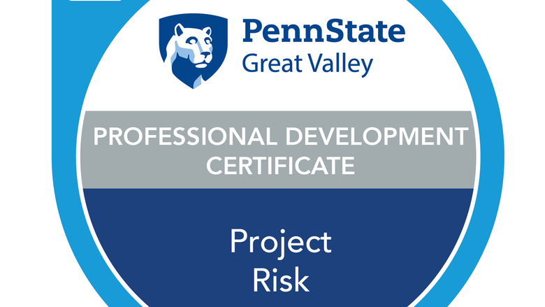 Credly badge that says "Project Risk Professional Development Certification"