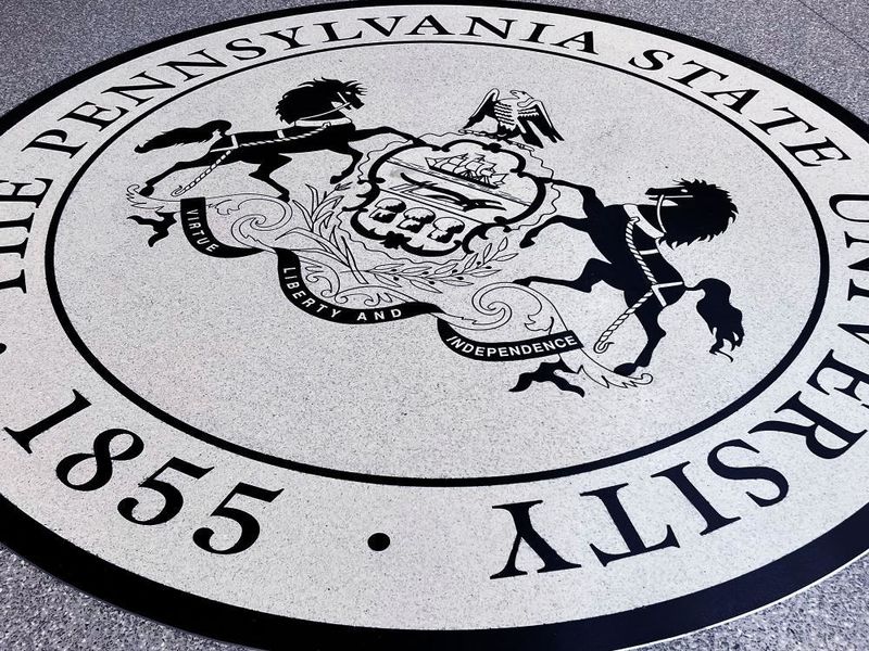 the seal of the university reading 1855 The Pennsylvania State University