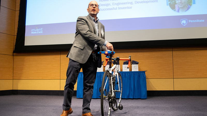 Doug Thompson presenting The TailWin! at Penn State Great Valley's Lion Cage event