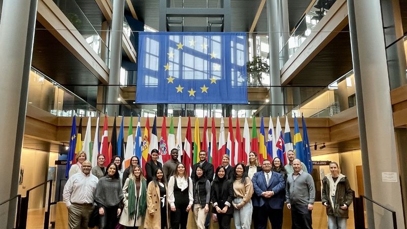 A group of Penn State Great Valley students at the European Parliament