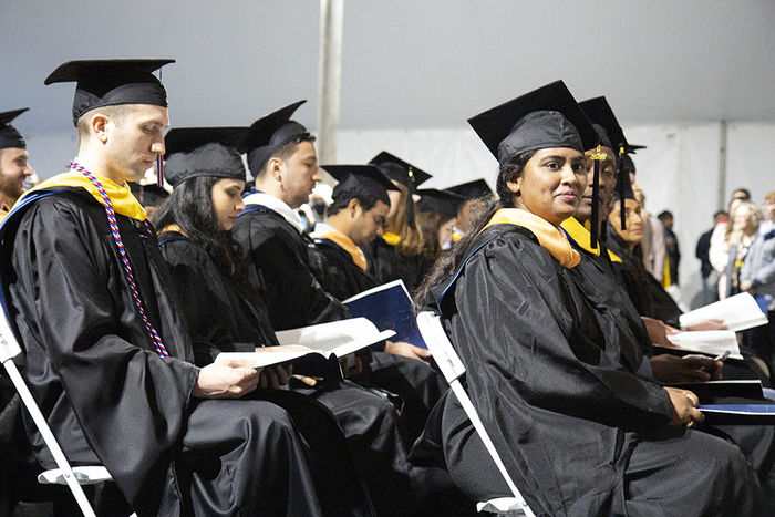 A group of graduates sitting