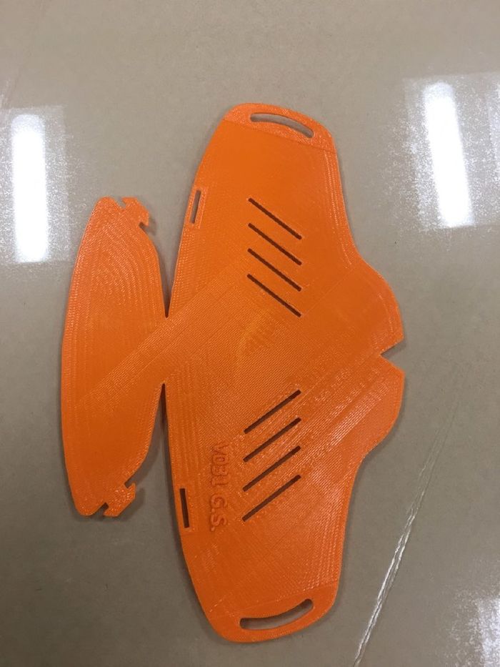 A flat 3D printed N95 mask shield