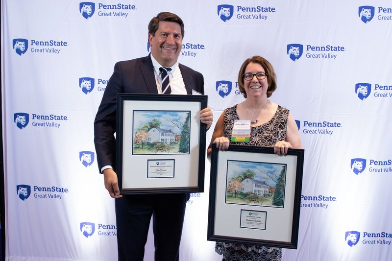 Gary Generose and Annamarie Walter with their awards
