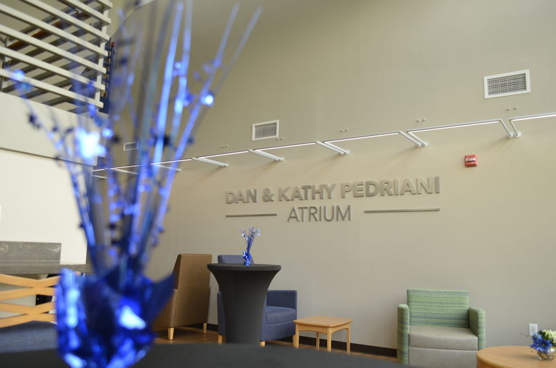 Sign for the Dan & Kathy Pedriani atrium