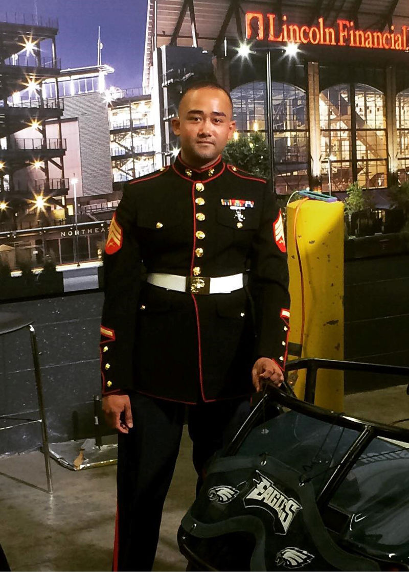 Penn State Great Valley student Tahseen Firoz in Marines uniform