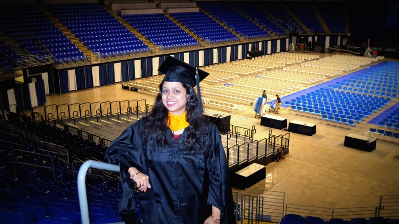 Meghana Basetty at University Park for graduation