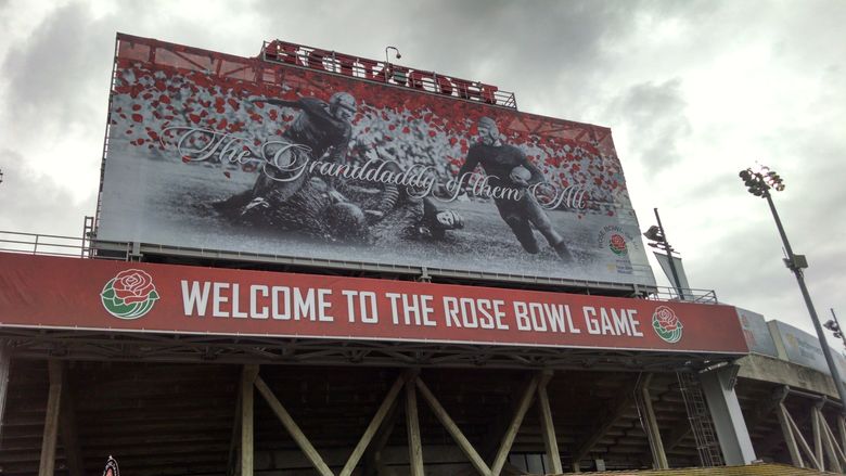 Sign outside Rose Bowl Stadium