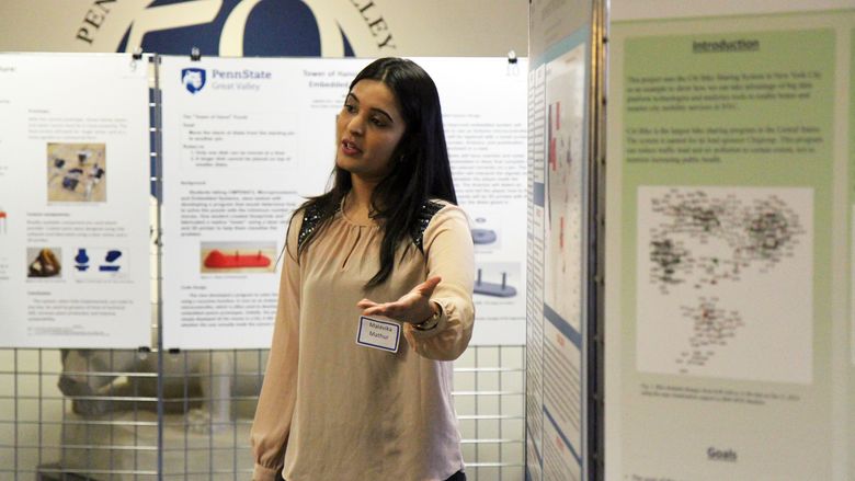 Malavika Mathur presenting poster