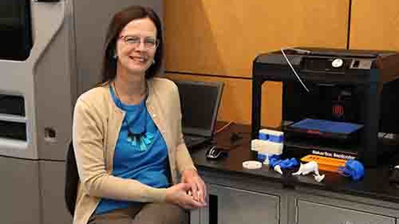 Dr. Kathryn Jablokow seated in Penn State Great Valley's Innovation Suite