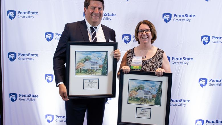Gary Generose and Annamarie Walter with their awards