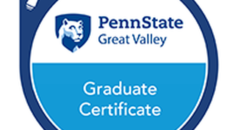 Penn State Great Valley graduate certificate Credly digital badge