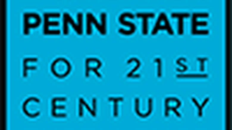 A Greater Penn State logo with blue background
