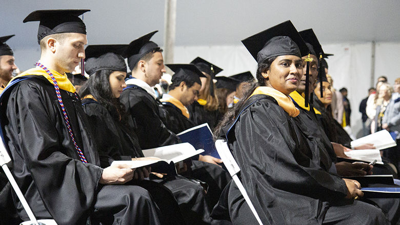 A group of graduates sitting