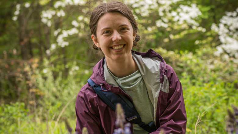 person in forested area