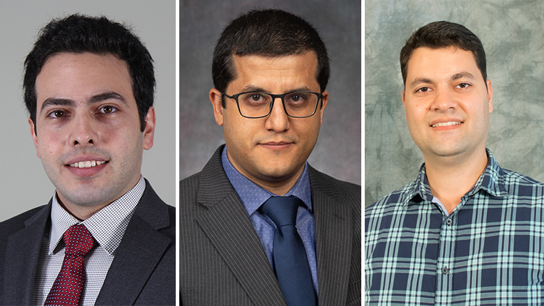Headshots of Ashkan Negahban, Omar Ashour, and Sabahattin Gokhan Ozden