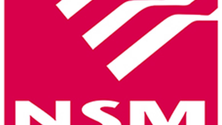 Red and white logo for NSM Insurance Group