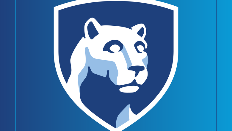 Penn State nittany lion on blue background