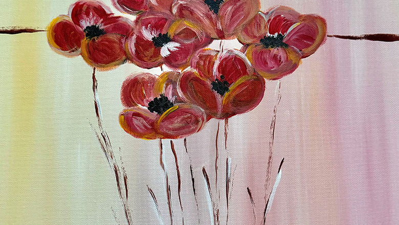 Poppies painting by Lisa Hallahan