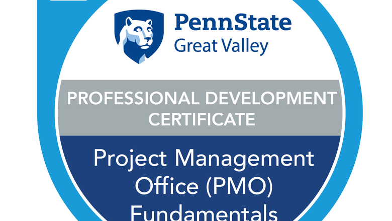 Credly badge that says "Project Management Office (PMO) Fundamentals Certification"