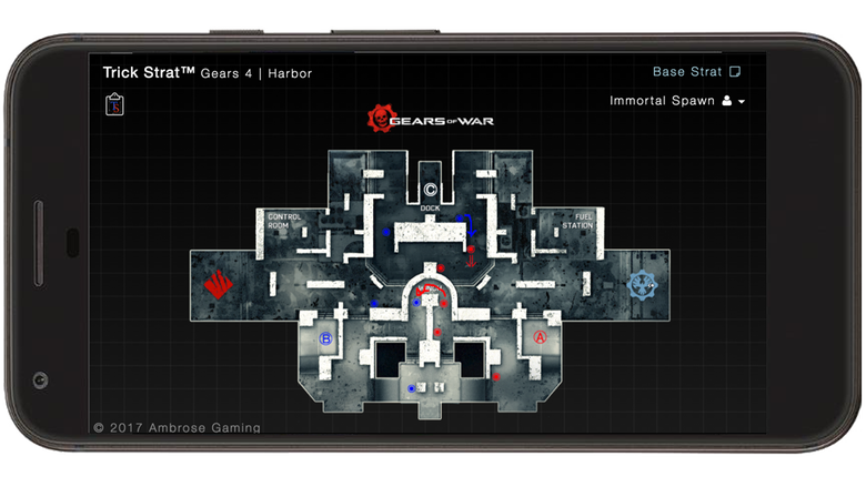 A screenshot of an in-game map in the Trick Strat esports drawing app