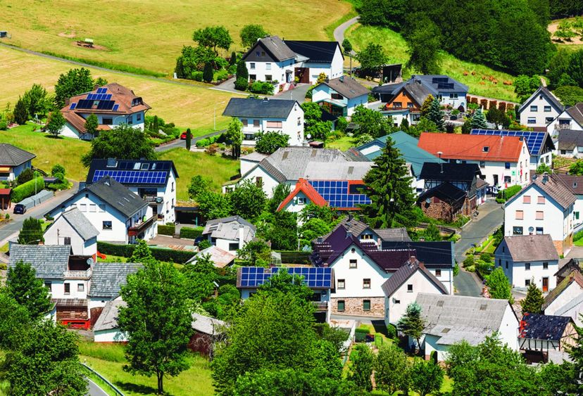 houses with solar panels