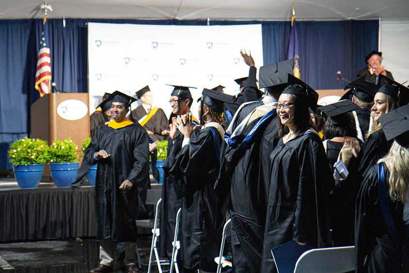 A group of graduates standing